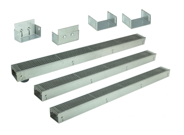 Edelstahlentwässerungsrinnen Bauhöhe 60 bis 80mm, Rost Längsstabrost SET Typ 3